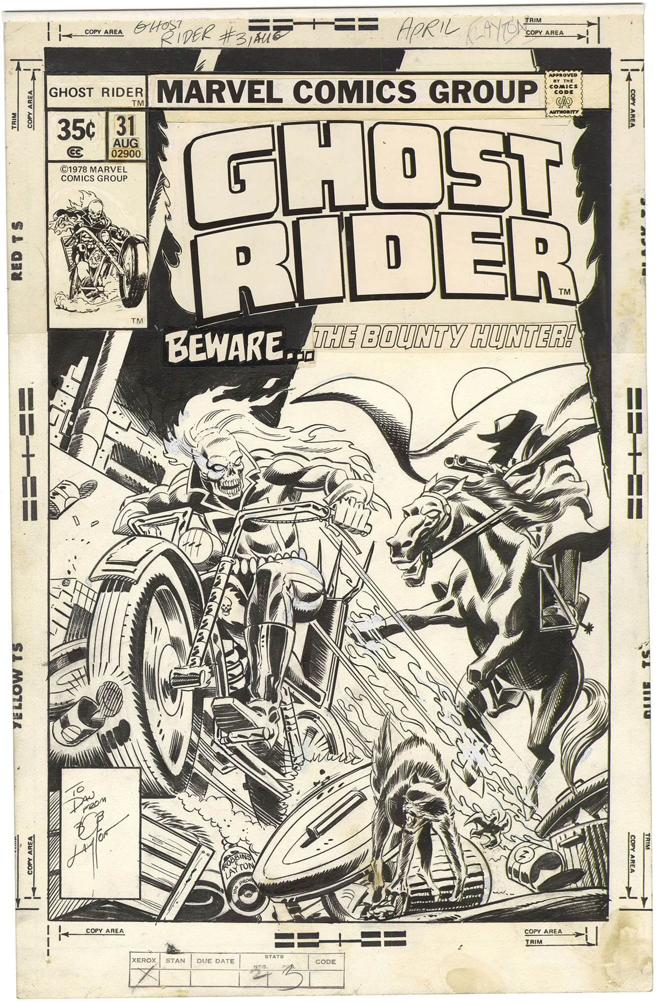 Babes & Brawn Sketchbook with Ghost Rider Original Art - Signed by Mark  Texeira