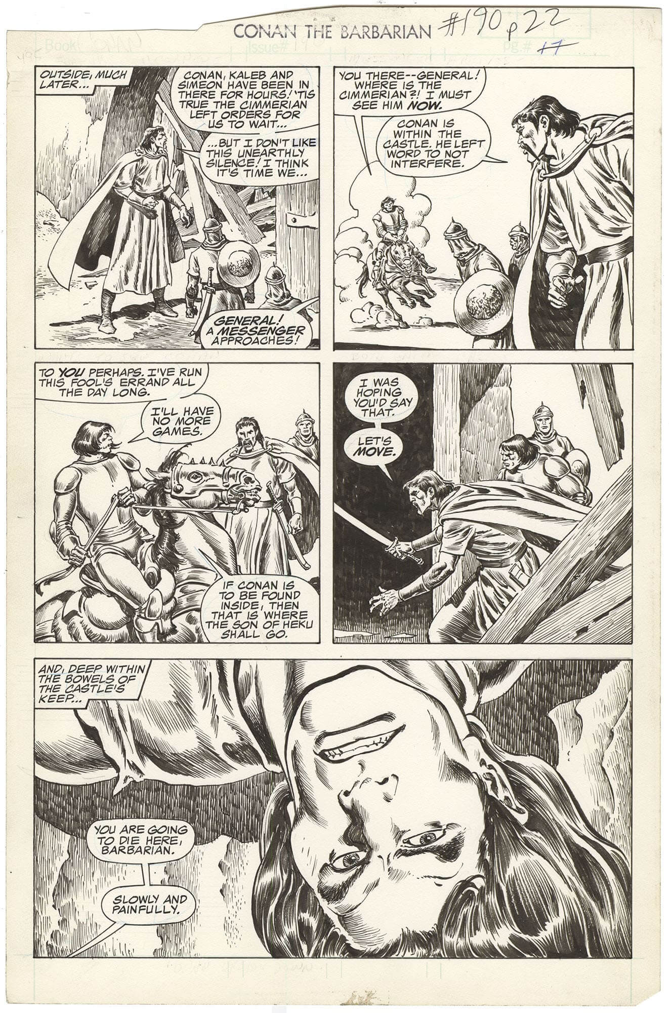 Original Comic Art By Conan Barbarian 190 P22 Nostalgic Investments