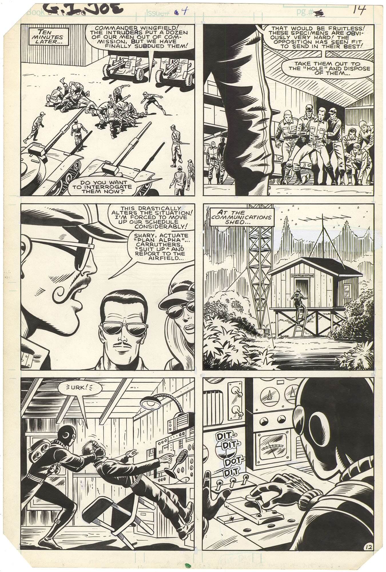 Original Comic Art by Gi Joe 4 P12 Snake Eyes | Nostalgic Investments