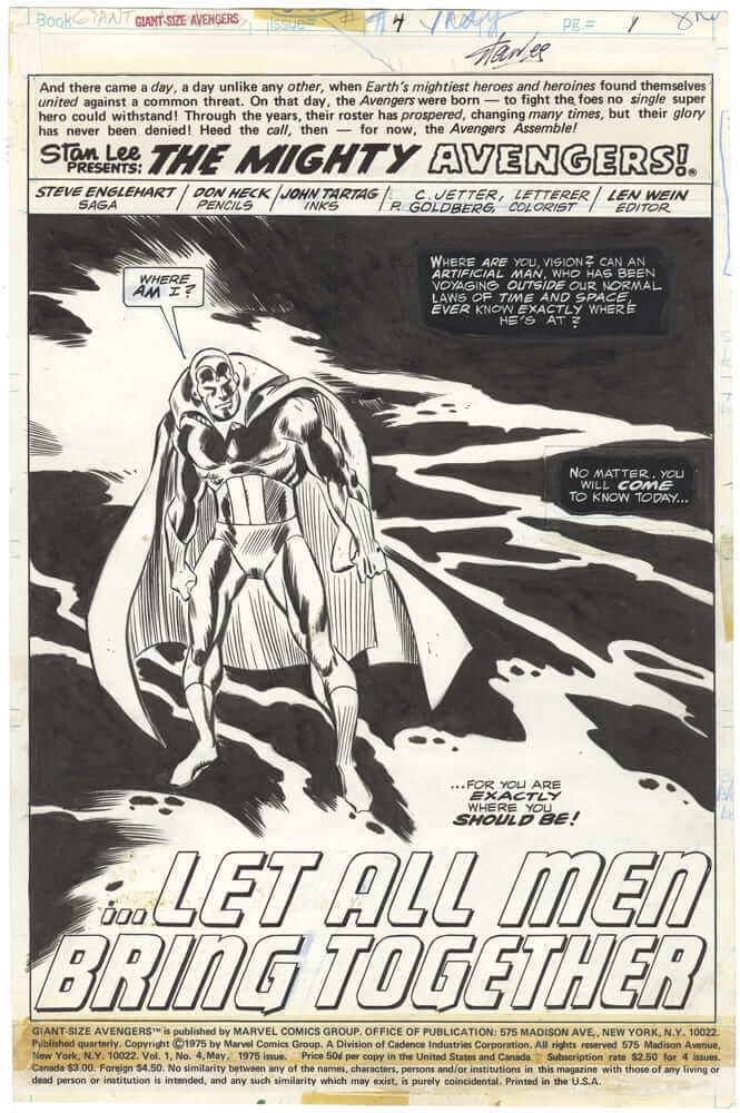 Giant-Size Avengers #4 p1 (Splash)(Stan Lee-Signed)