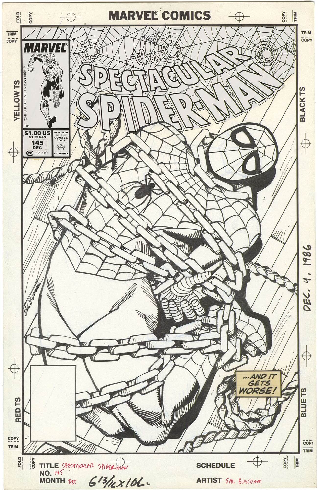 Original Comic Art By Spectacular Spider Man 145 Cover Nostalgic Investments 1502