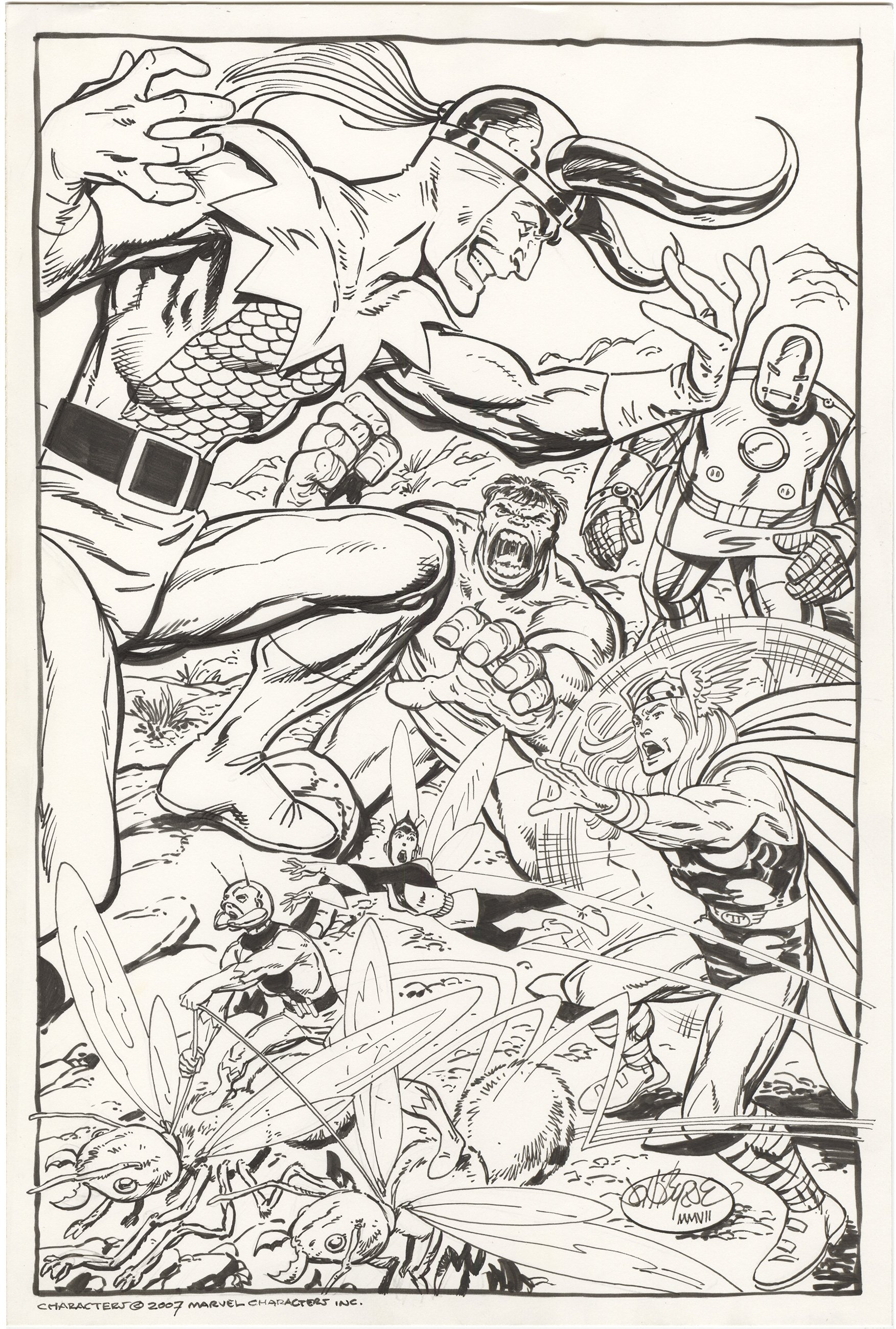 Original Comic Art By John Byrne | John Byrne Commission Avengers ...