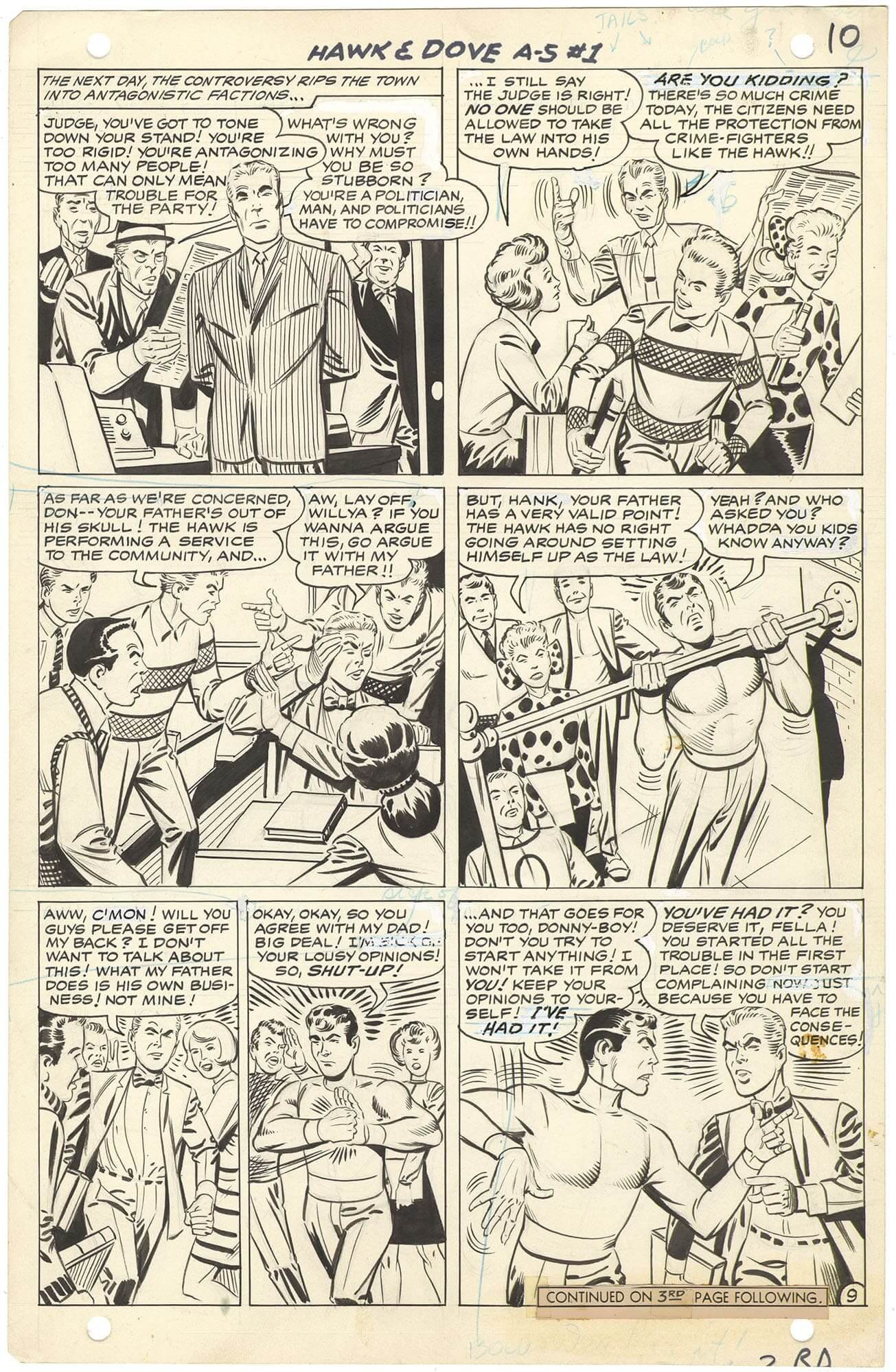 Original Comic Art by Hawk And Dove 1 P9 | Nostalgic Investments