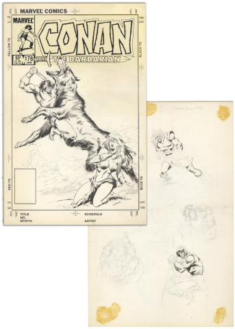Conan the Barbarian #178 Unused Cover