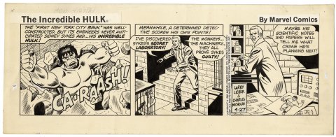 Incredible Hulk, Daily Strip Art 4/27/1981