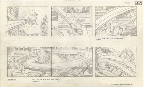 Jack Kirby - “Blastaar” Storyboard - Fantastic Four Animation  #49 (Pencil)