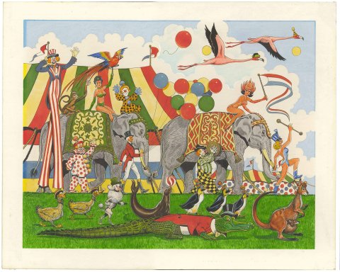 L. B. Cole Painted Circus (Signed - Large Art)