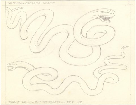 Space Ghost - The Sorceress (Rainbow-Colored Snake) Jack Kirby Pencil