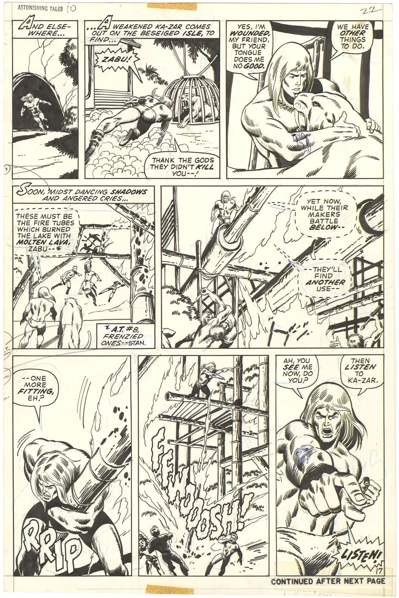 Astonishing Tales #10 p17 (Ka-Zar and Zabu)