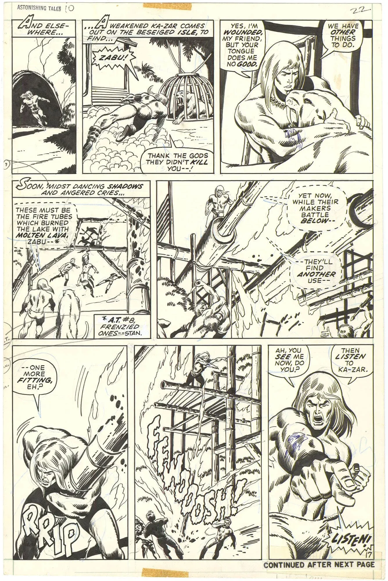 Astonishing Tales #10 p17 (Ka-Zar and Zabu)