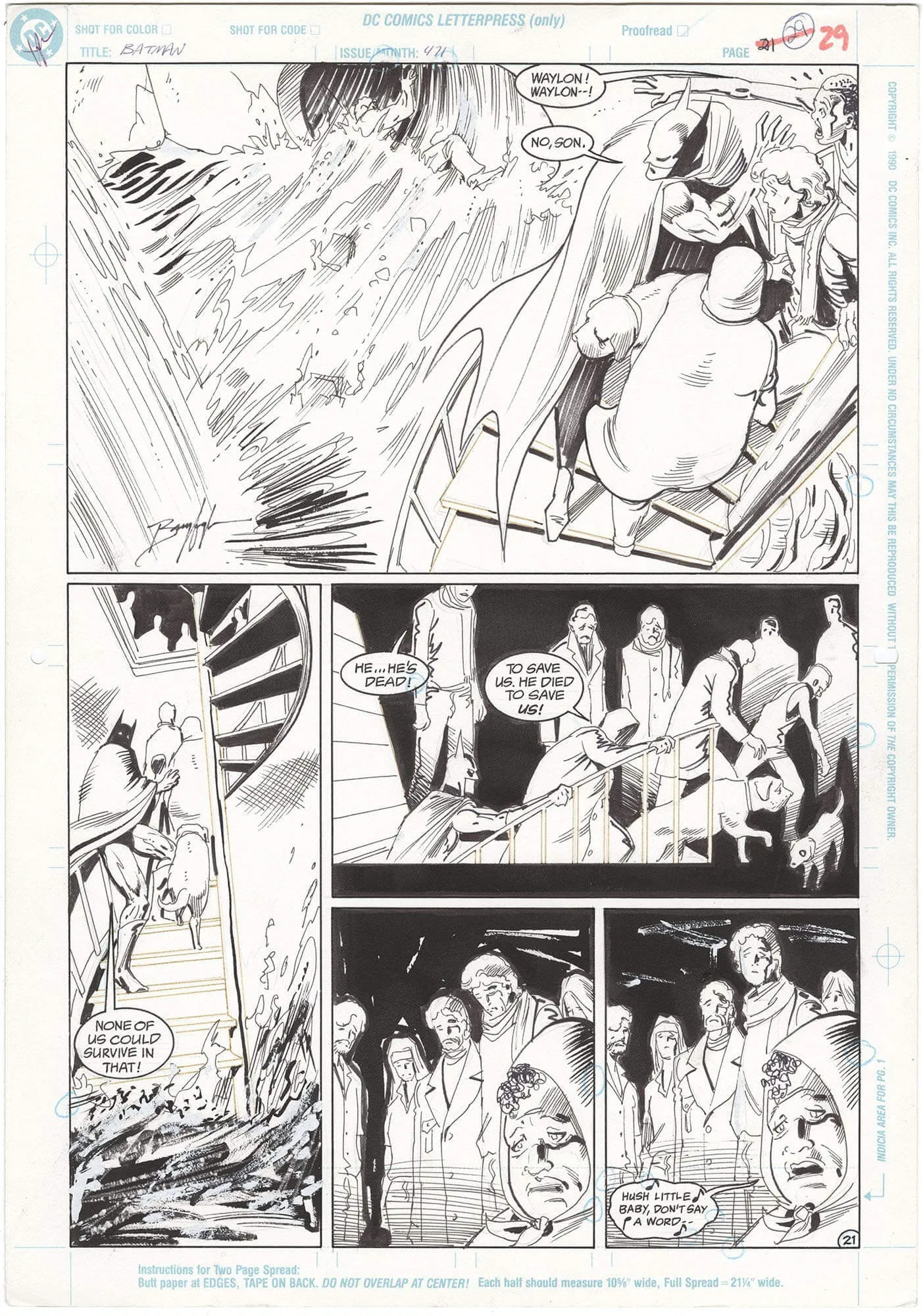 Batman #471 p21 (Signed) (Half Splash)