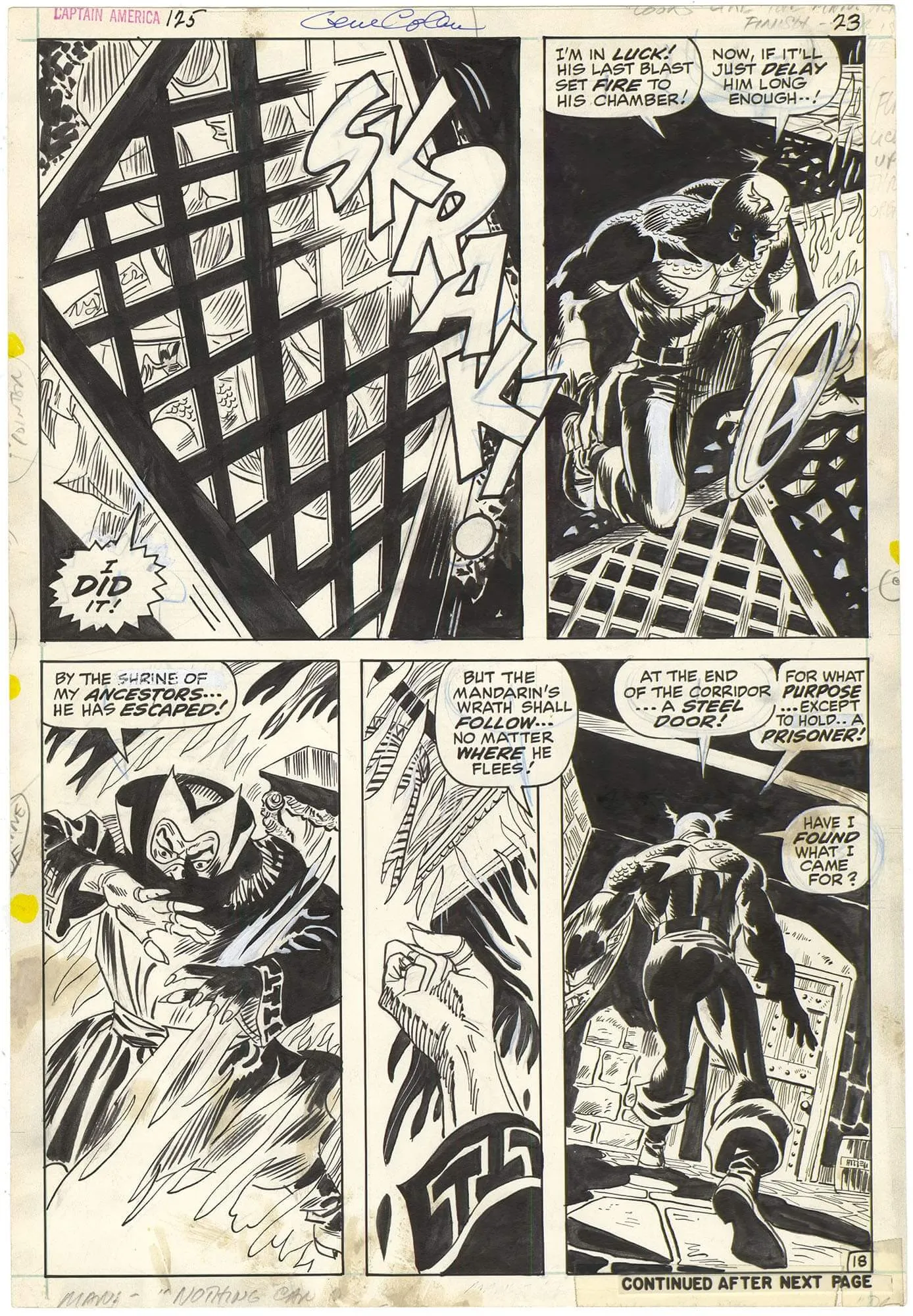 Captain America #125 p18 (Mandarin - Signed)