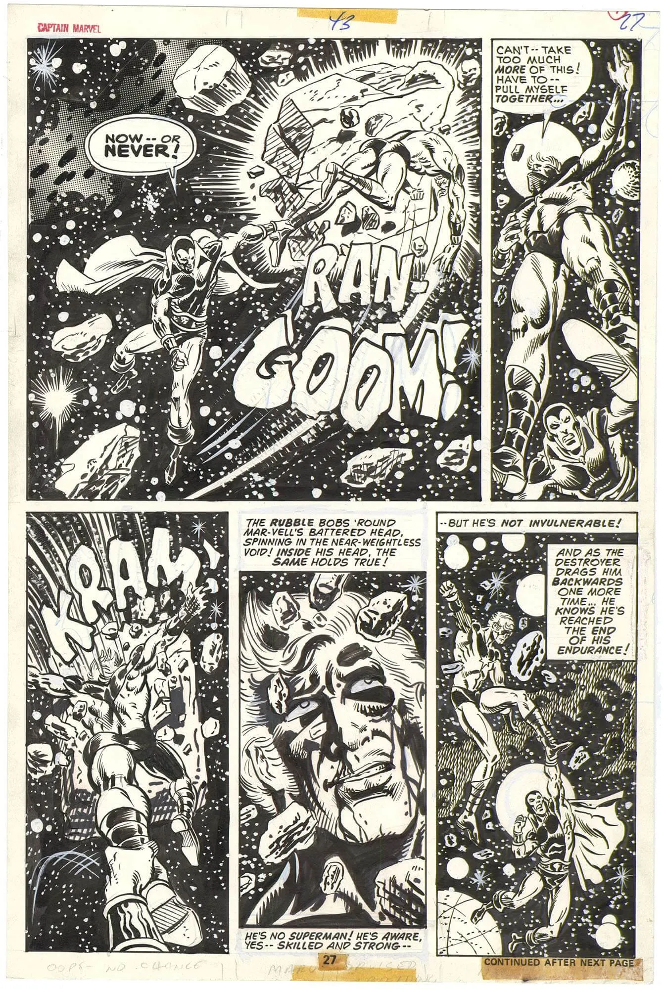 Captain Marvel #43 p27 (Drax Battle)