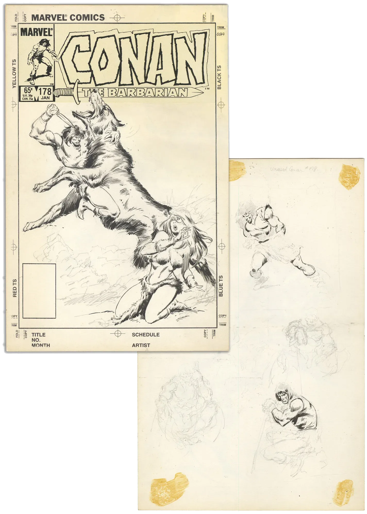 Conan the Barbarian #178 Unused Cover