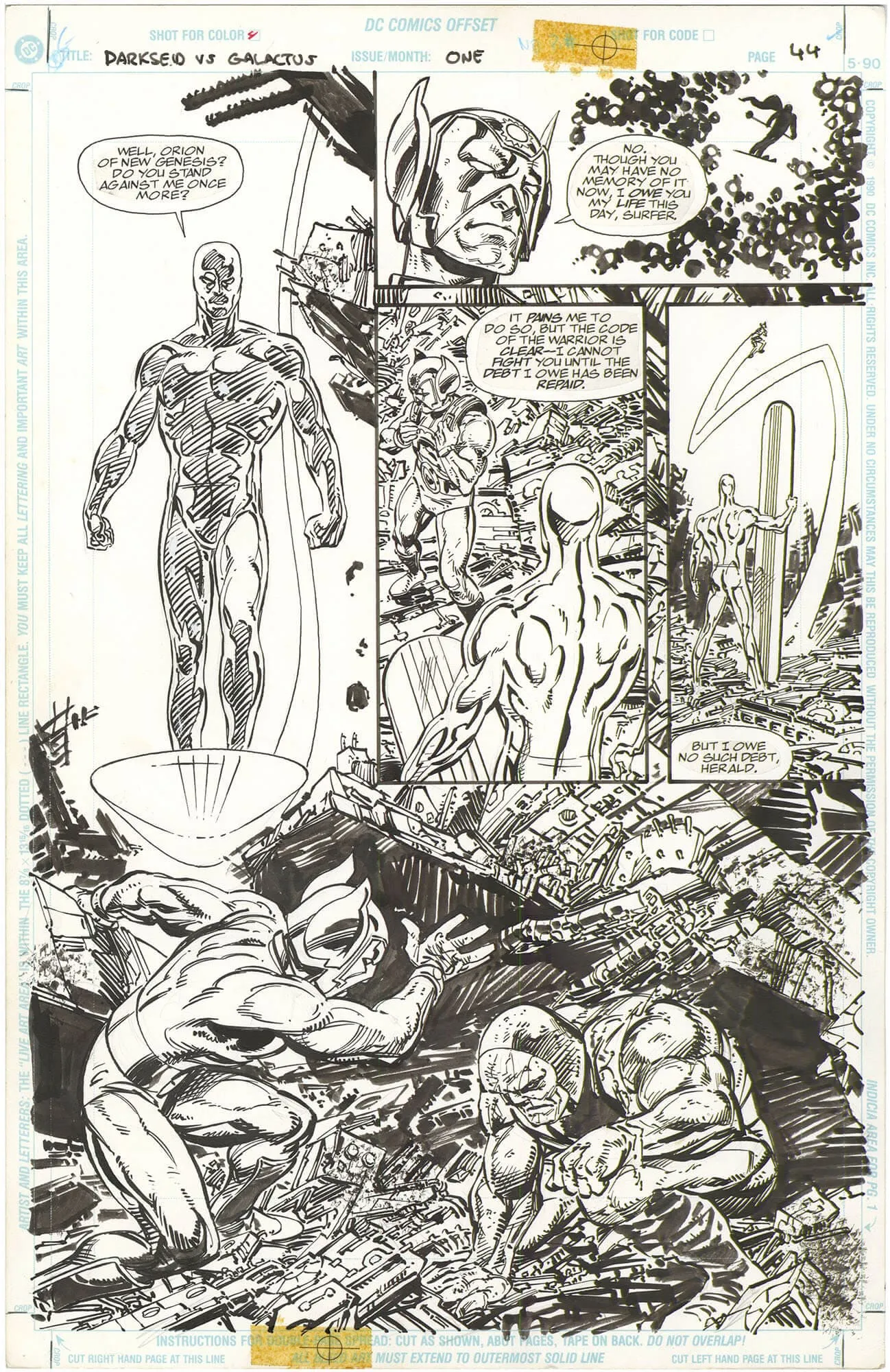 Darkseid vs. Galactus: The Hunger #1 p44 (Silver Surfer + Darkseid)