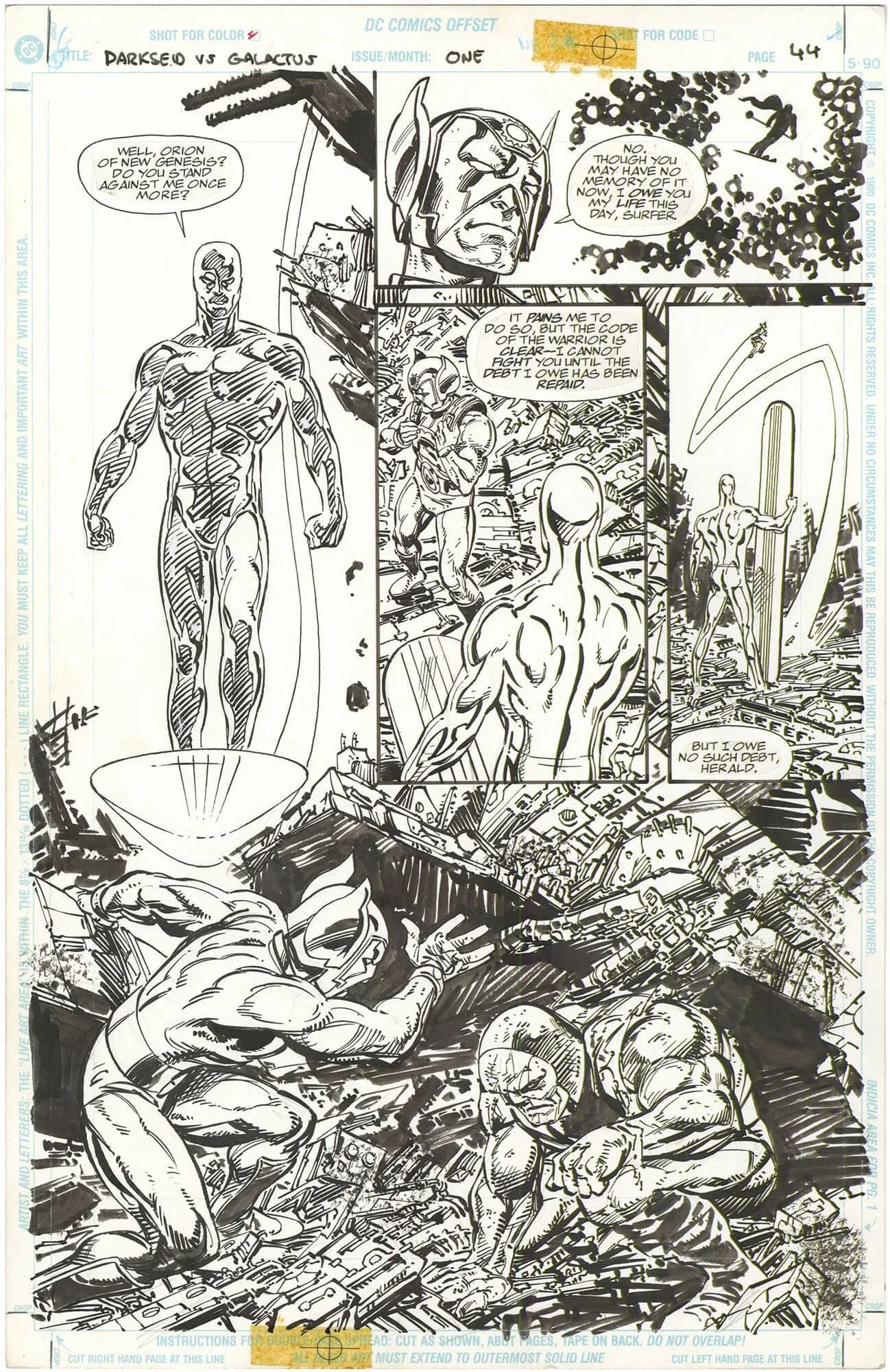 Darkseid vs. Galactus: The Hunger #1 p44 (Silver Surfer + Darkseid)