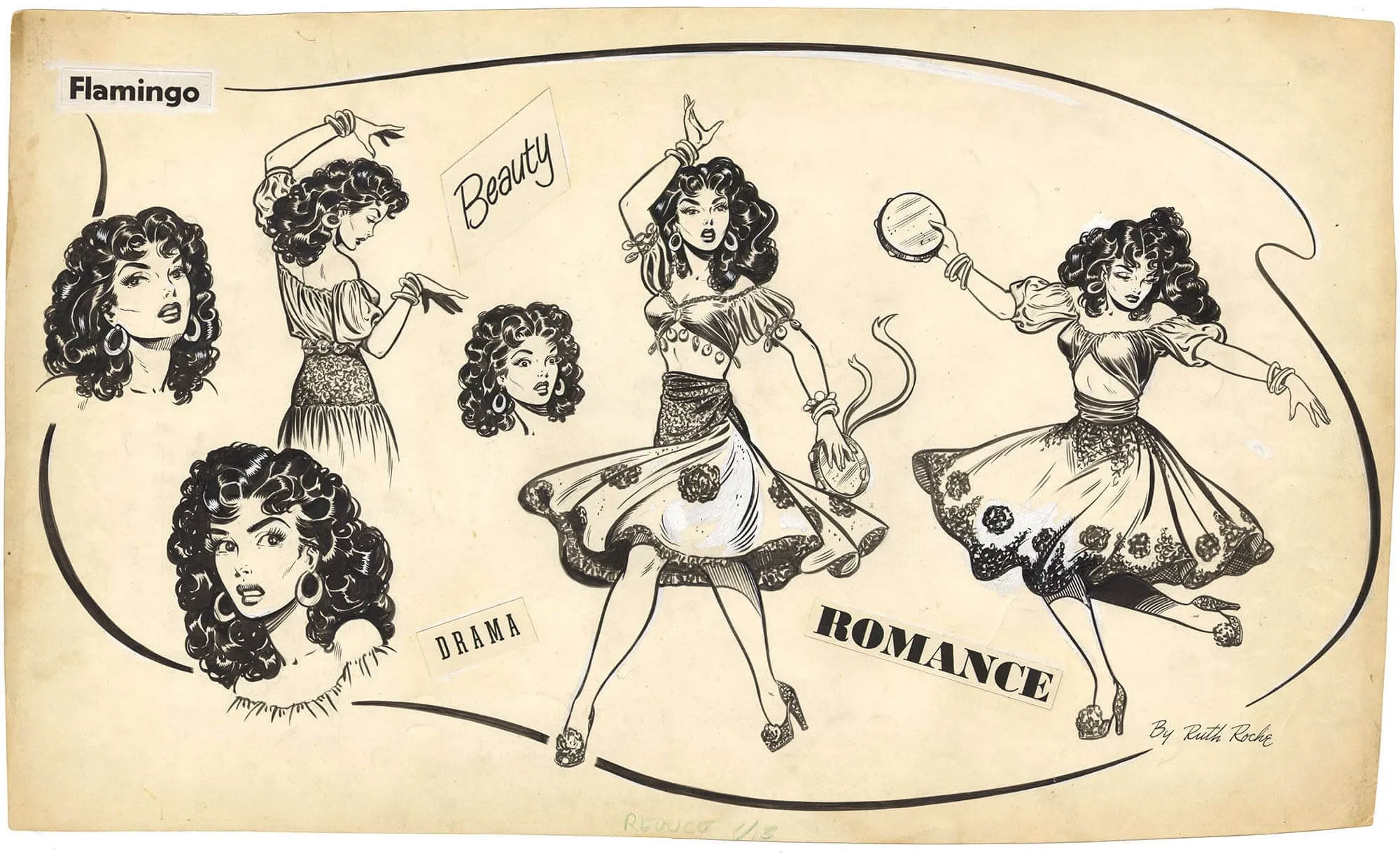 Flamingo Comic Strip Promotional Illo.