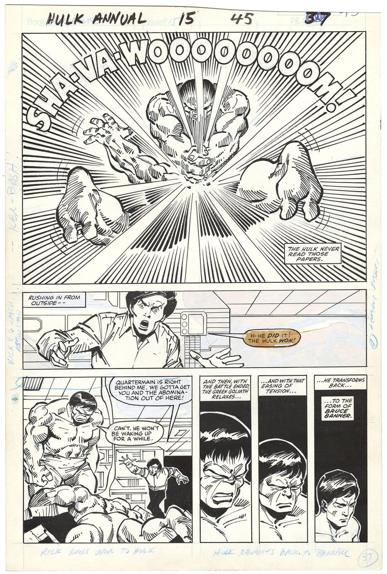 Incredible Hulk Annual #15 p45 (½ Splash)(Transformation)