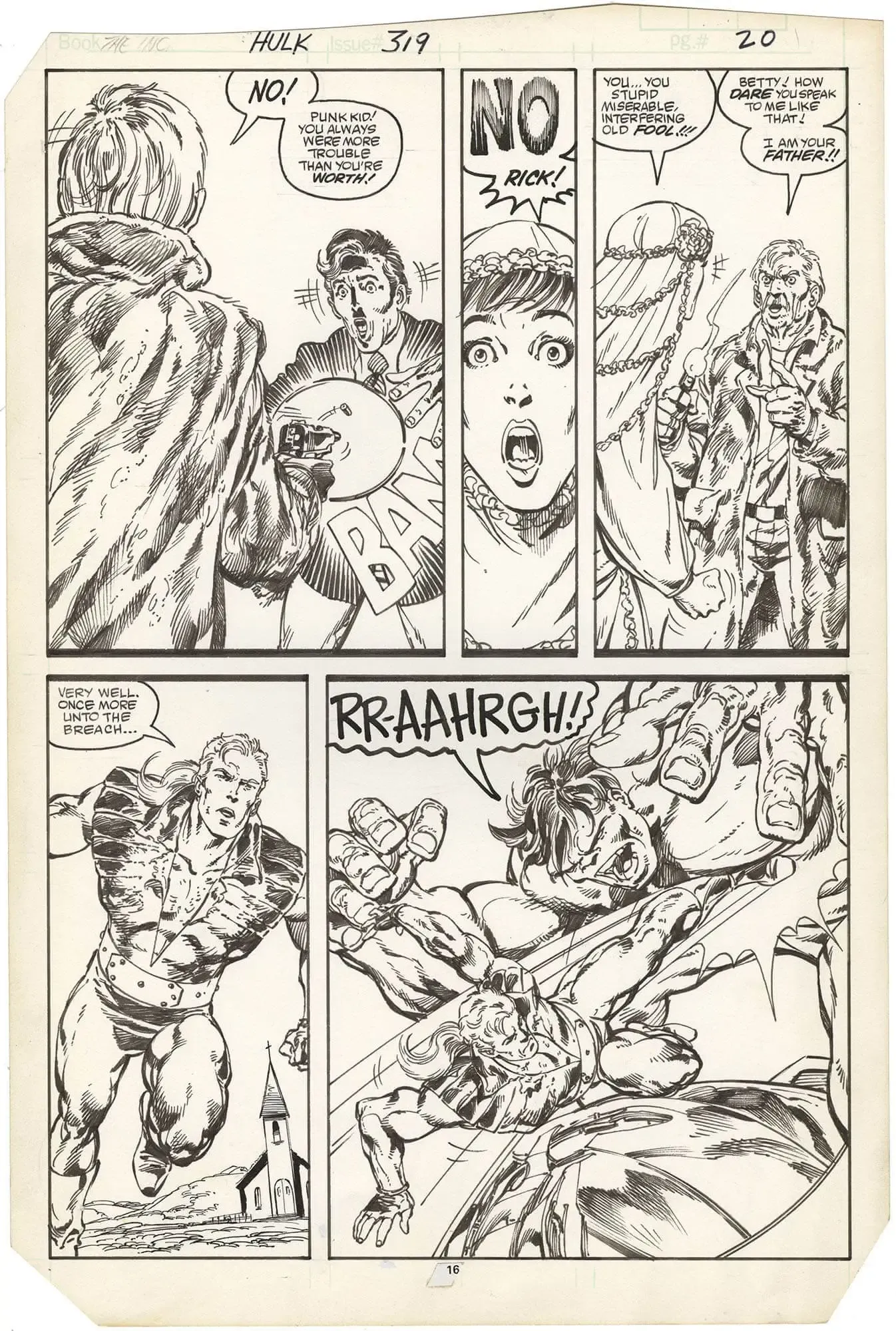 Incredible Hulk #319 p16 (Banner gets shot)