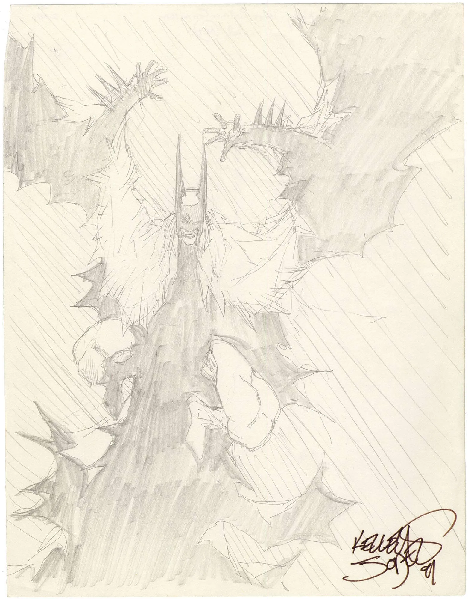 Kelley Jones Batman Commission (Signed)