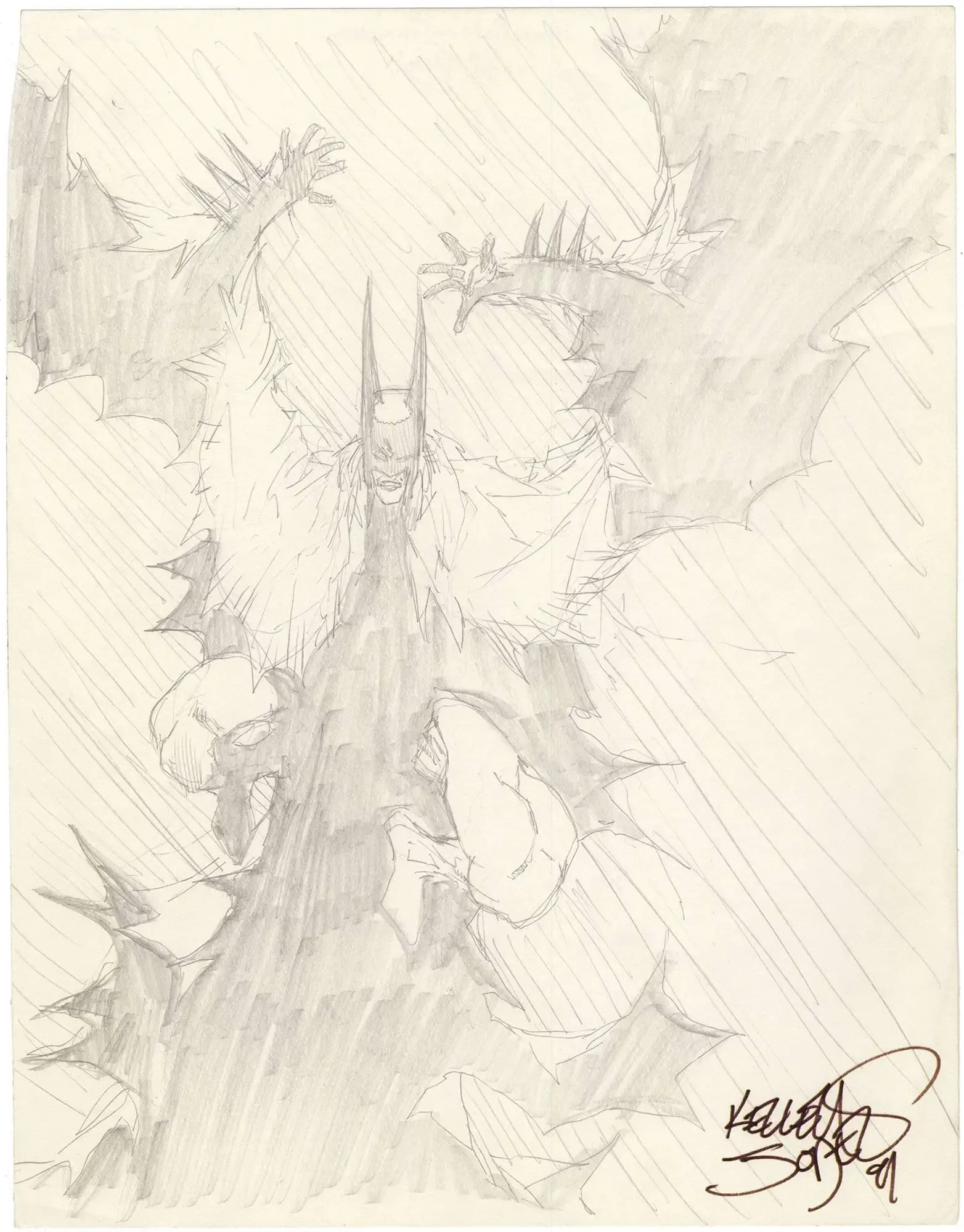 Kelley Jones Batman Commission (Signed)