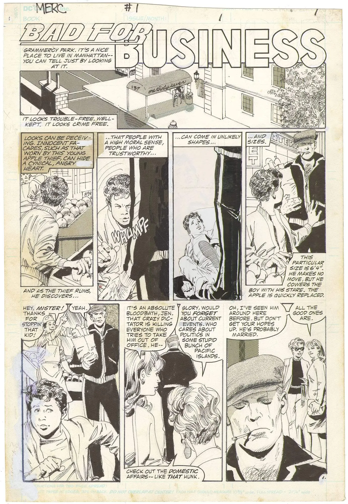 Mark Hazzard: Merc #1 p1 (Birth page - First Appearance)