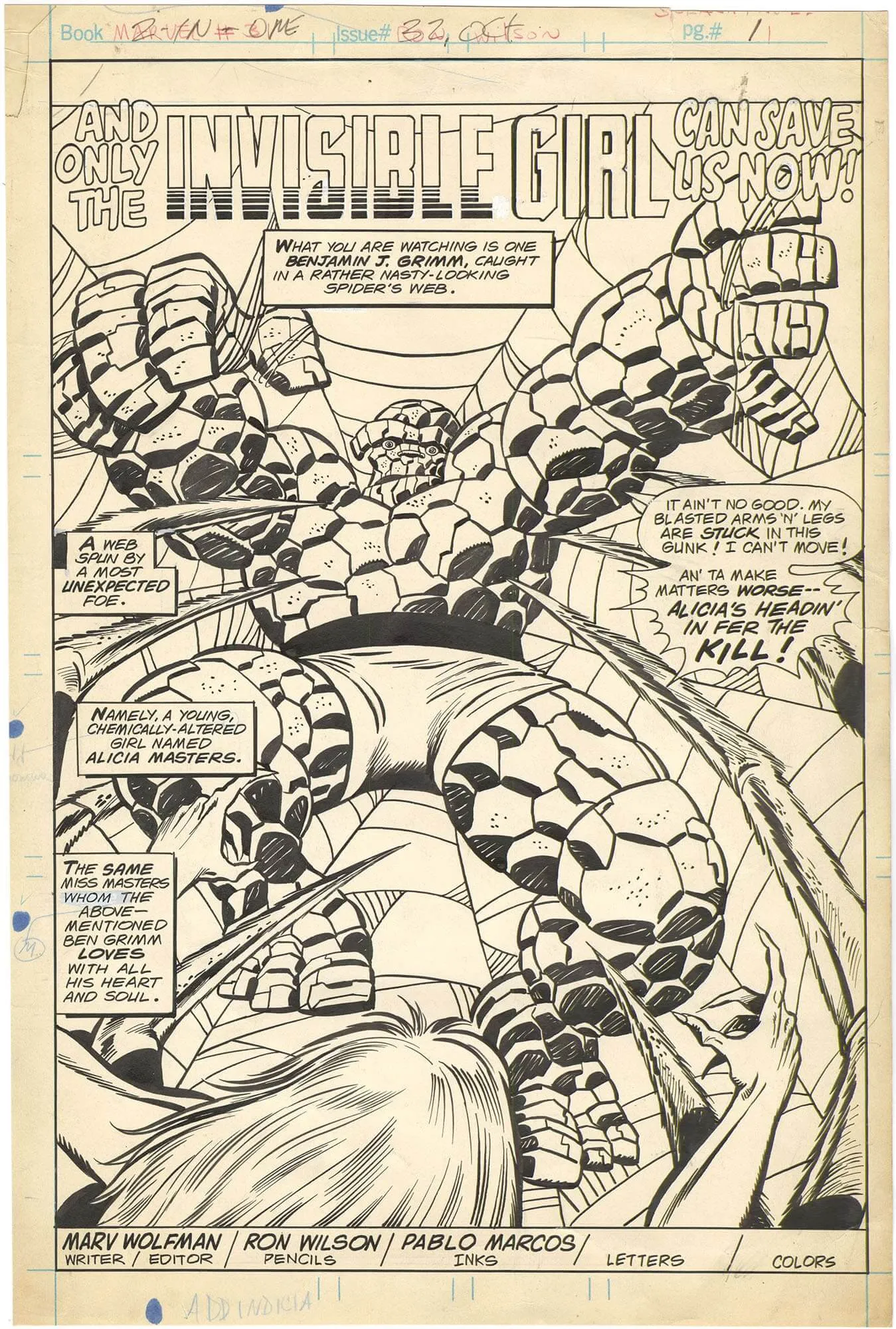 Marvel Two-In-One #32 p1 (Splash)