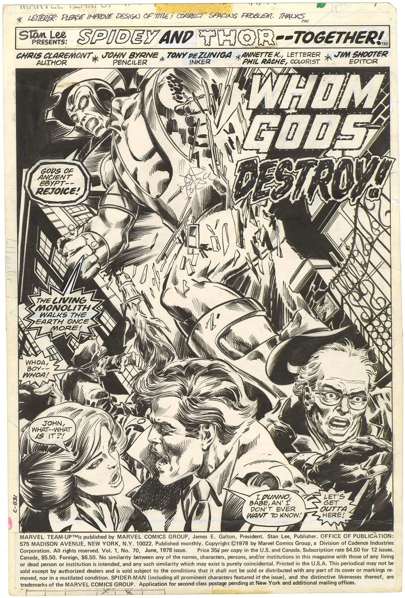 Marvel Team-Up #70 p1 (Splash)(Signed)