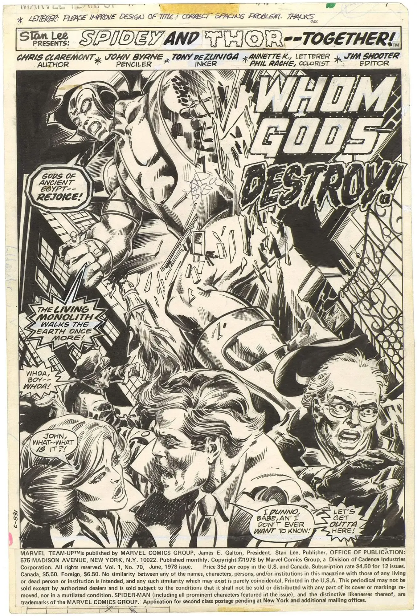 Marvel Team-Up #70 p1 (Splash)(Signed)