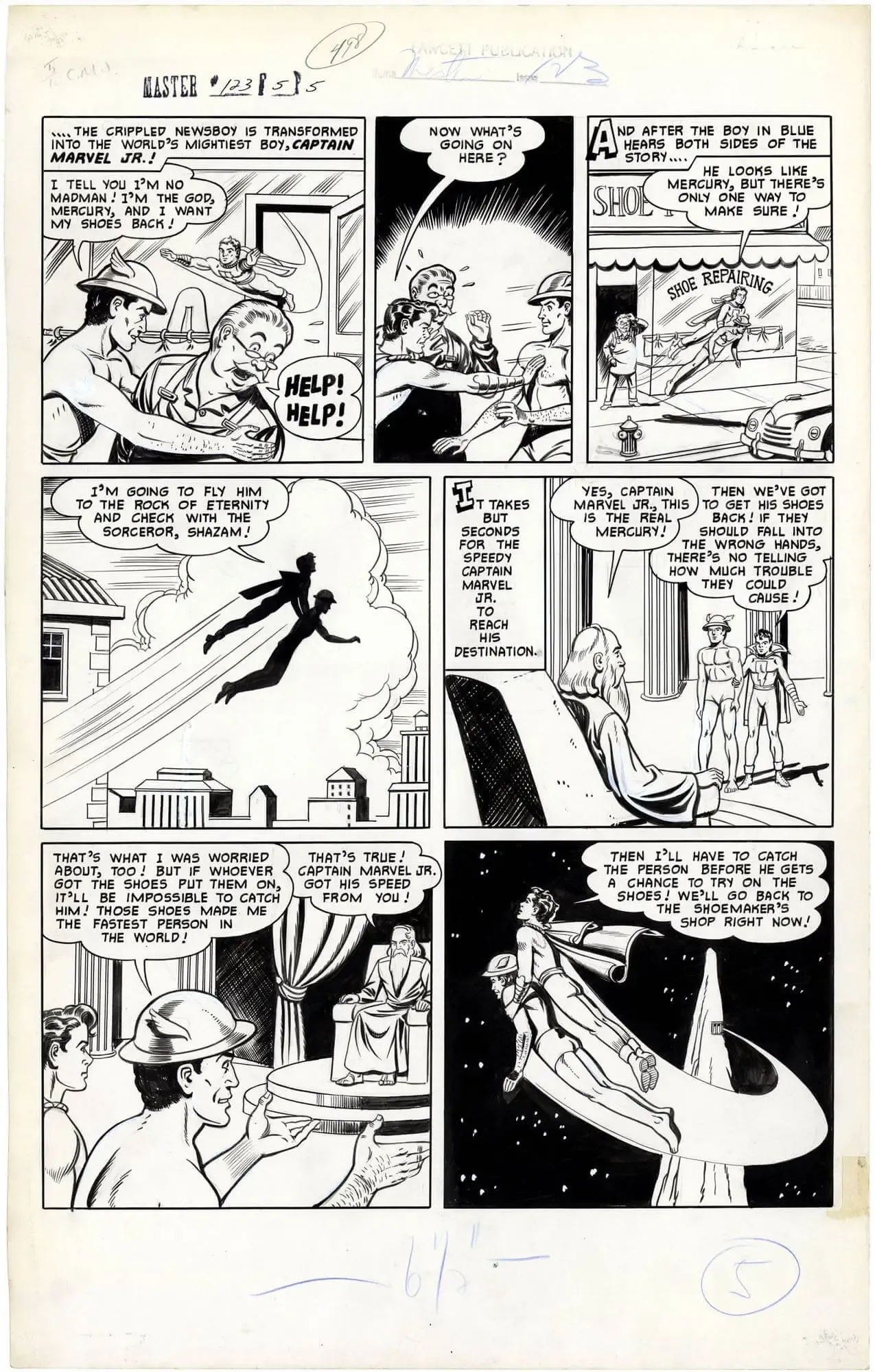 Master Comics: Capt. Marvel Jr. #123 p5 (Large Art)