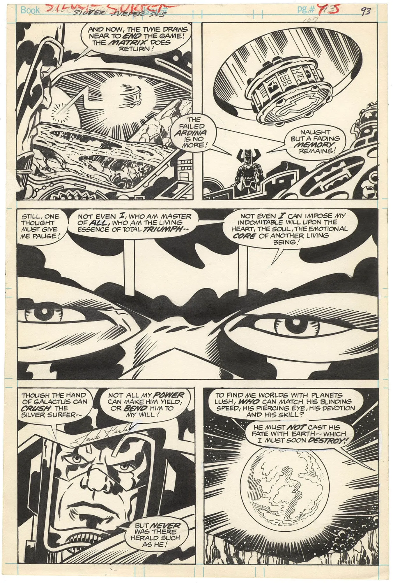 Silver Surfer Graphic Novel GN p93 (Signed Kirby)(Galactus)