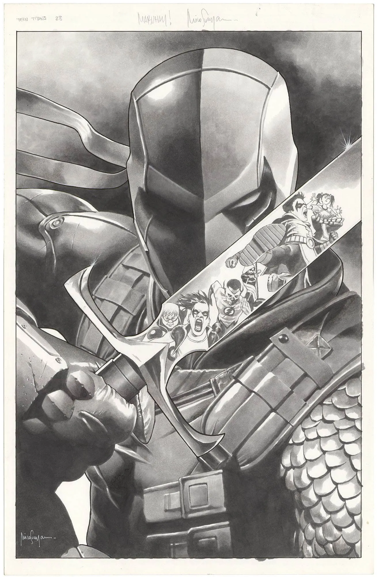 New Teen Titans #28 Cover (Variant) (Signed)