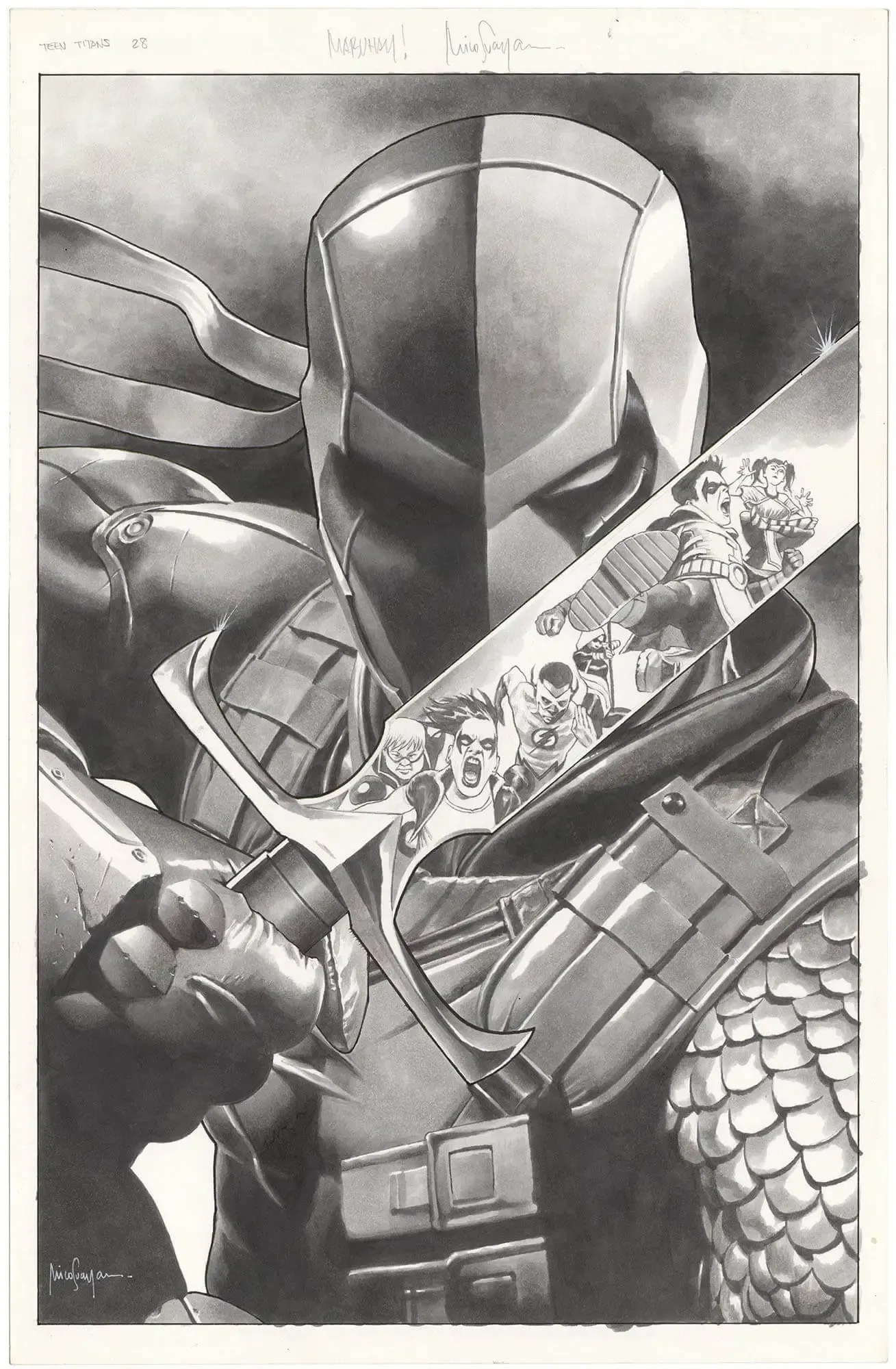 New Teen Titans #28 Cover (Variant) (Signed)