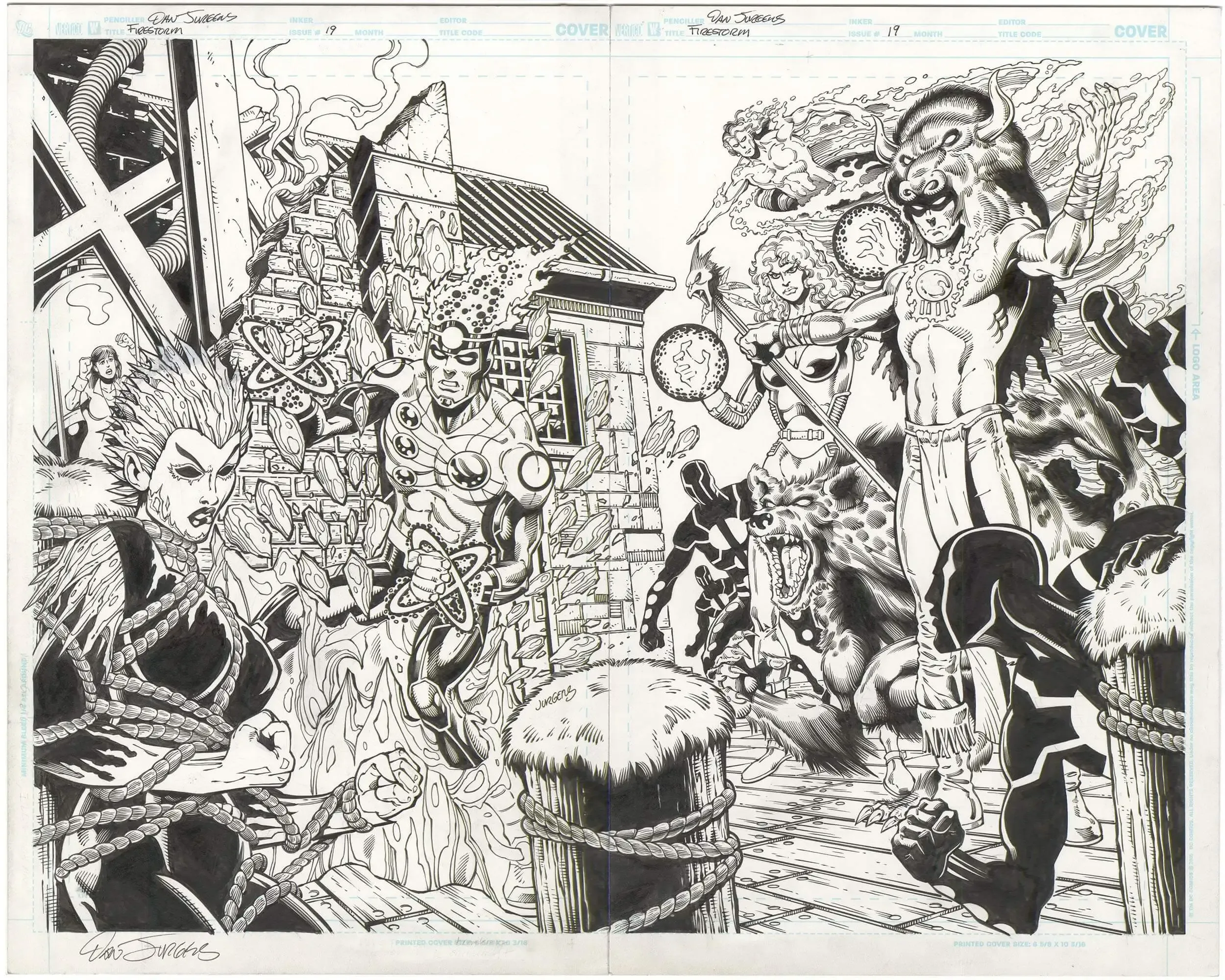 Fury of Firestorm: The Nuclear Man #19 pages 1 + 2 (Double Spread)