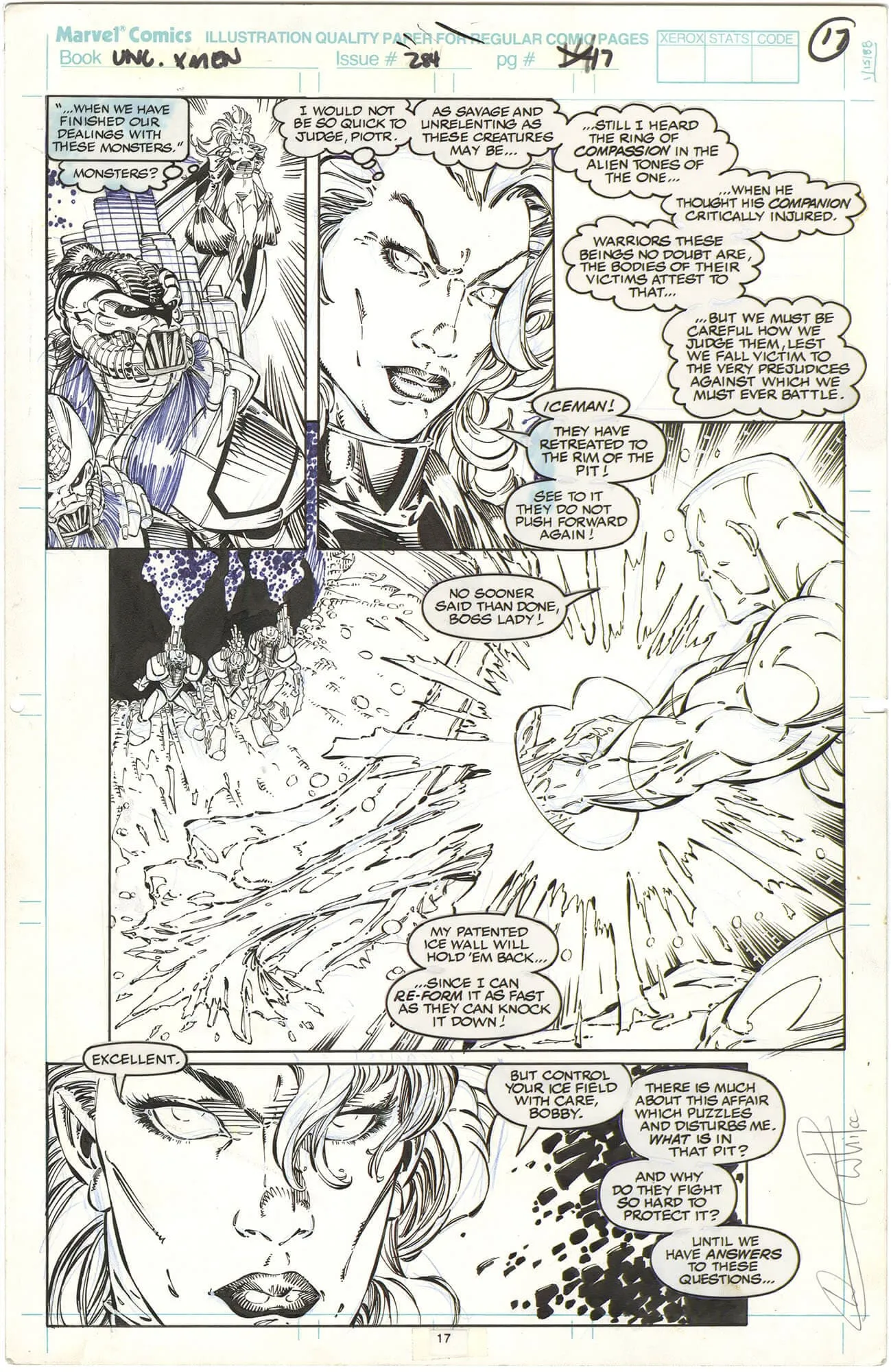 Uncanny X-Men #284 p17 (Signed)