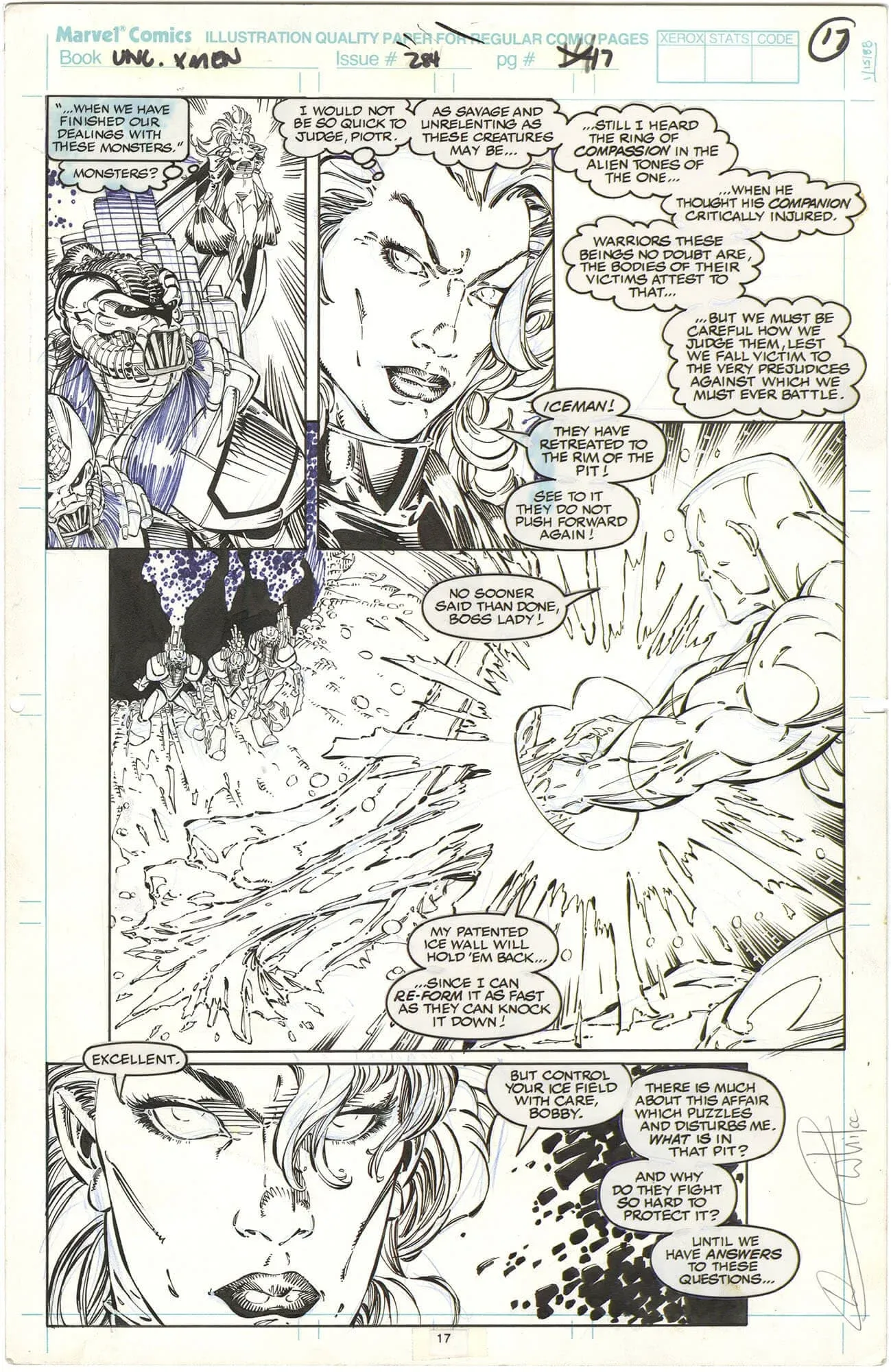 Uncanny X-Men #284 p17 (Signed)