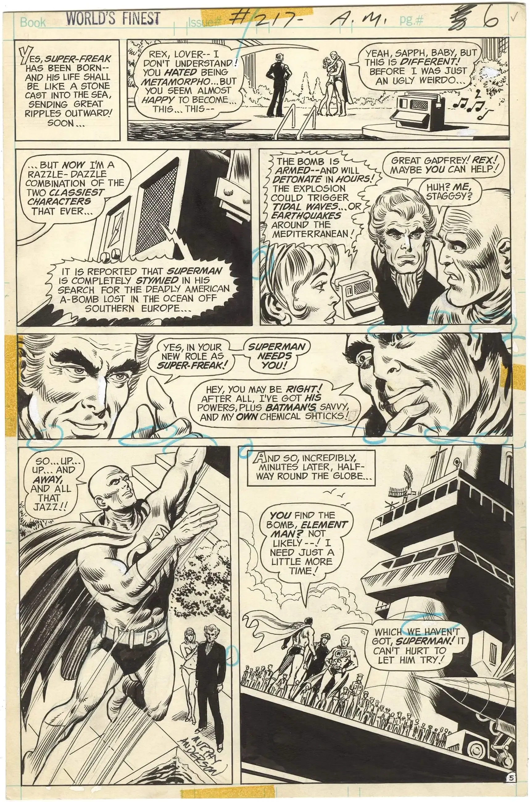 World’s Finest Comics #217 p5 (Metamorpho!)(Signed)