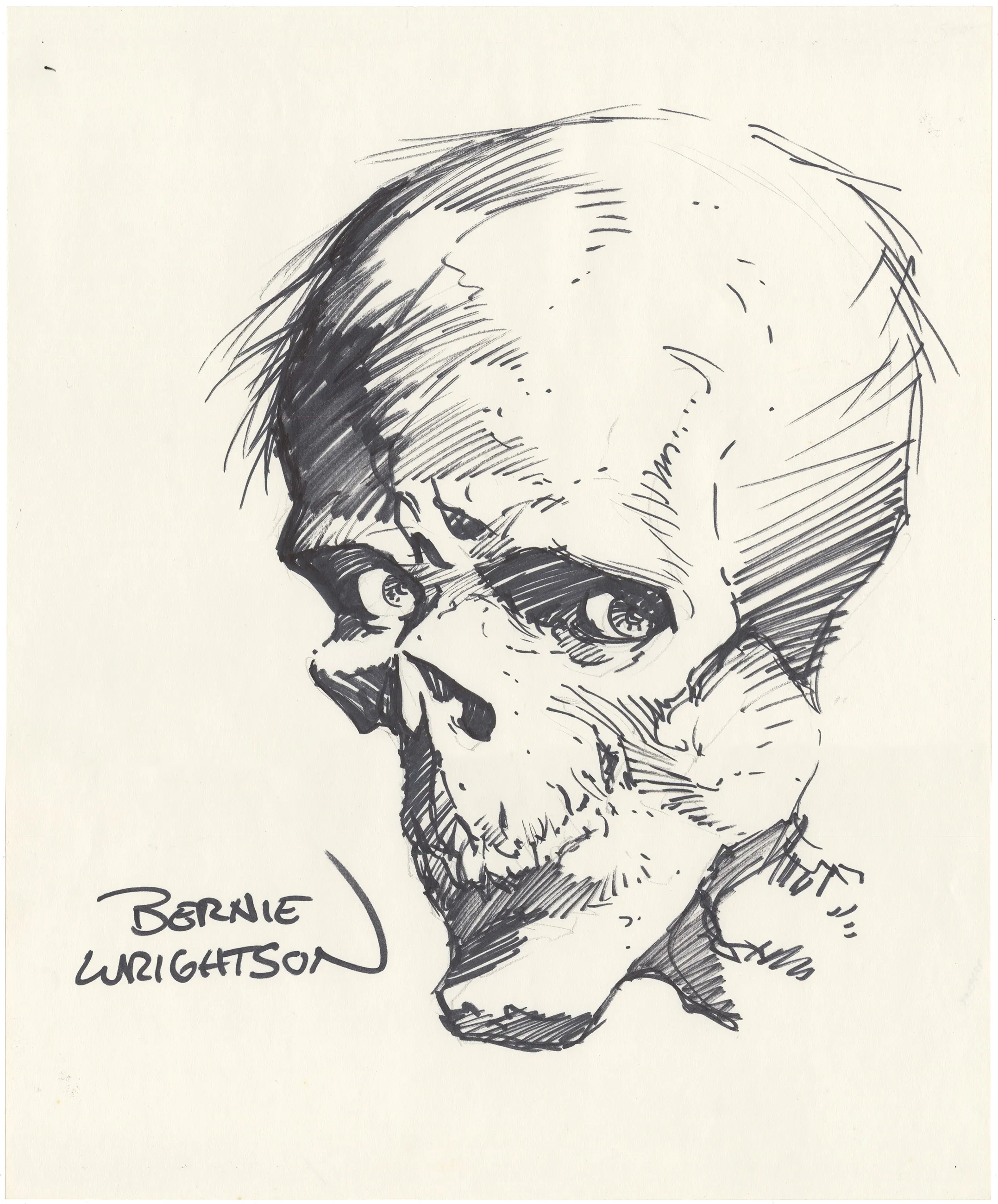 Bernie Wrightson Skull Sketch